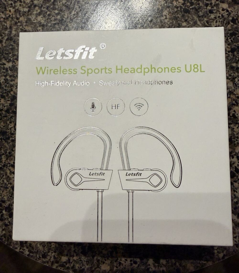 Letsfit Bluetooth Headphones, hiFf Stereo In-Ear Earphones w/Mic Noise Cancellin